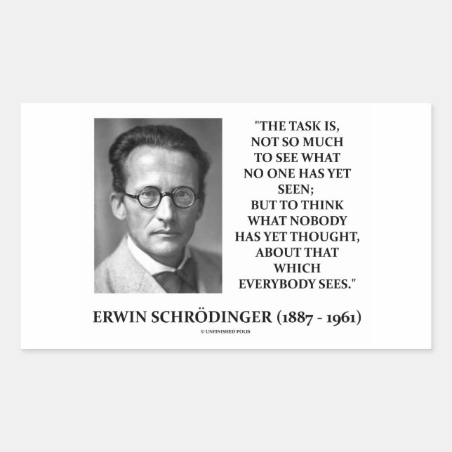 Erwin Schrödinger Task Think Nobody Yet Thought Sticker (Front)