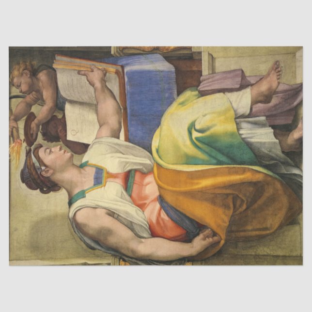 Erythraean Sibyl by Michelangelo Tissue Paper (Front)