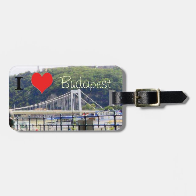 Erzsebet Bridge  I heart Budapest Luggage Tag (Front Horizontal)