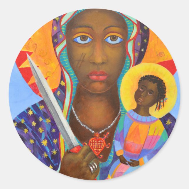 Erzulie Dantor Voodoo Haiti New Orleans Goddess Classic Round Sticker (Front)