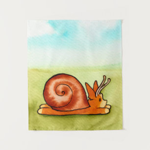 Es-Corg-O Snail Corgi Watercolor Tapestry