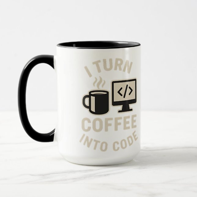Es gracioso que convierta el café en código mug (Left)