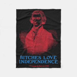 Es Love Independence Founding Fathers Funny 4th Of Fleece Blanket