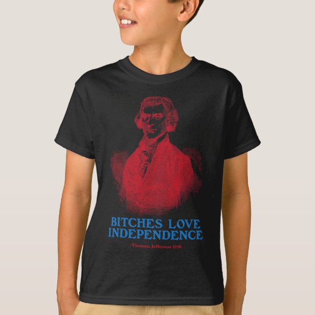 Es Love Independence Founding Fathers Funny 4th Of T-Shirt (Front)