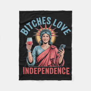 Es Love Independence Funny 4th July For Women Fleece Blanket