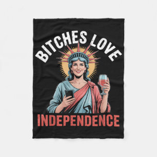 Es Love Independence _ Funny 4th Of July For Women Fleece Blanket