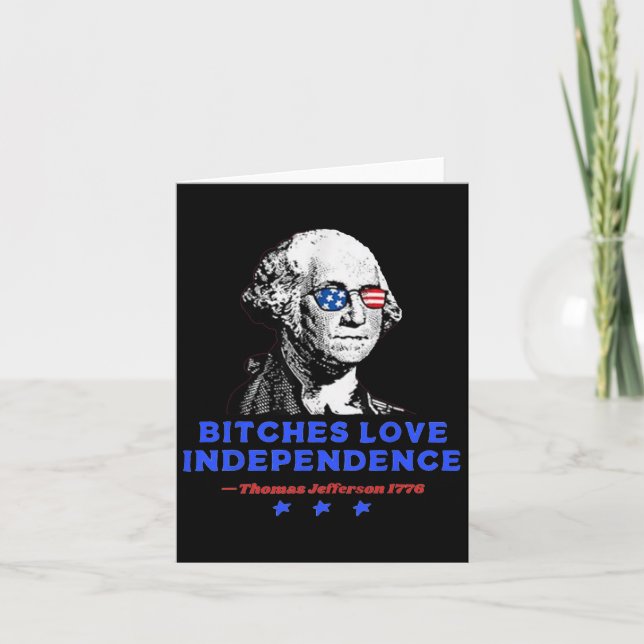 Es Love Independence Funny Founding Fathers 4th Of Card (Front)
