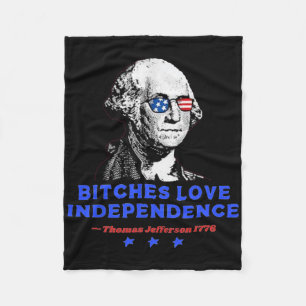 Es Love Independence Funny Founding Fathers 4th Of Fleece Blanket