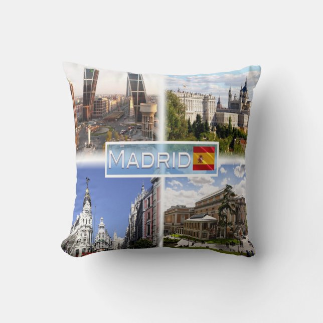 ES Madrid - Puerta de Europa - plaza de Castilla - Throw Pillow (Front)