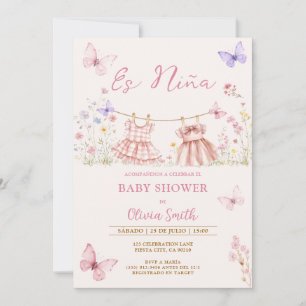 Es Nina Mexican Wildflower Spanish Baby Shower Invitation