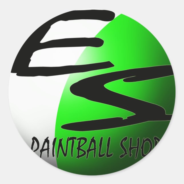 ES paintball green sticker (Front)