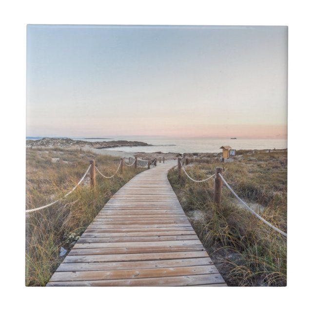 Es Pujols Beach at Dawn Tile (Front)