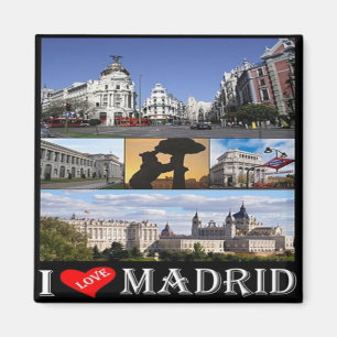 ES - Spain - Madrid - I Love - Collage Mosaic Magnet