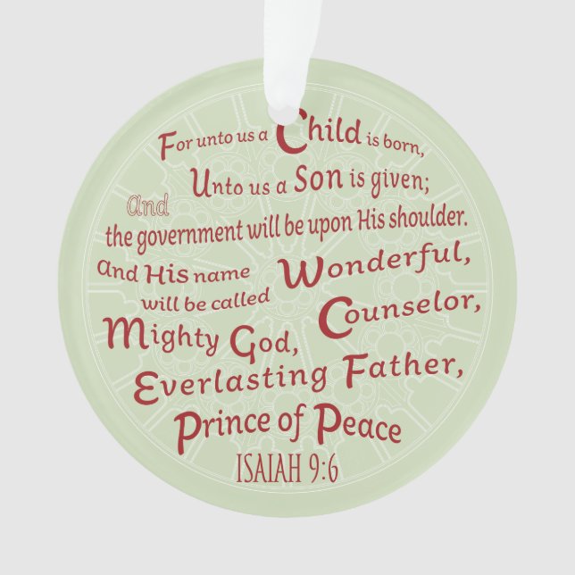 Ésaïe 9:6 en couleurs de Noël (devant)