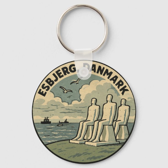 Esbjerg Man Meets Sea Keychain (Front)