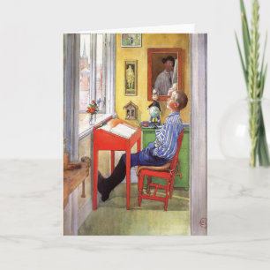 Esbjorn Doing His Homework by Carl Larsson Card