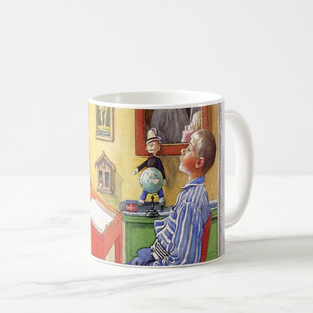 Esbjorn Doing His Homework by Carl Larsson Coffee Mug (Front Right)