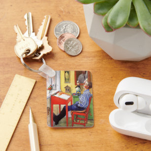 Esbjorn Doing His Homework by Carl Larsson Keychain