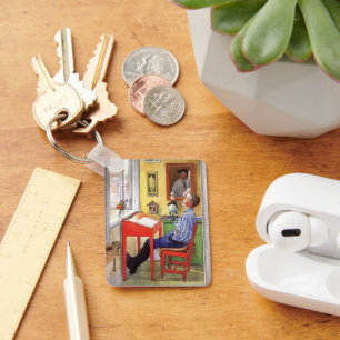 Esbjorn Doing His Homework by Carl Larsson Keychain