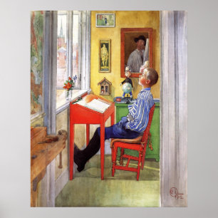 Esbjorn Doing His Homework by Carl Larsson Poster