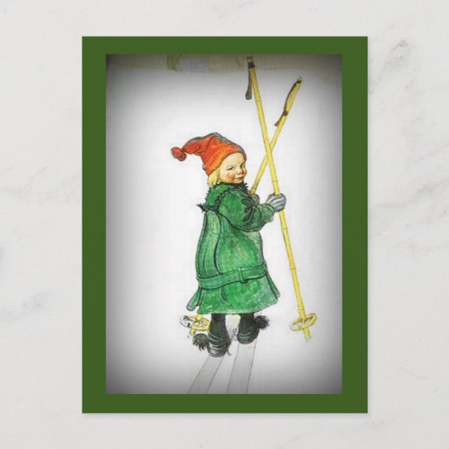 Esbjorn on Skis - Esbjorn Auf Skiern Postcard (Front)