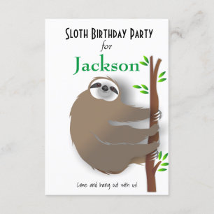 Escalade Brown Sloth Anniversaire Fête Invitation