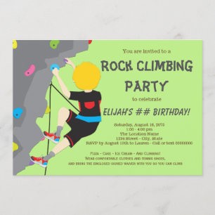 Escalade Rock Anniversaire Fête Boy Invitations