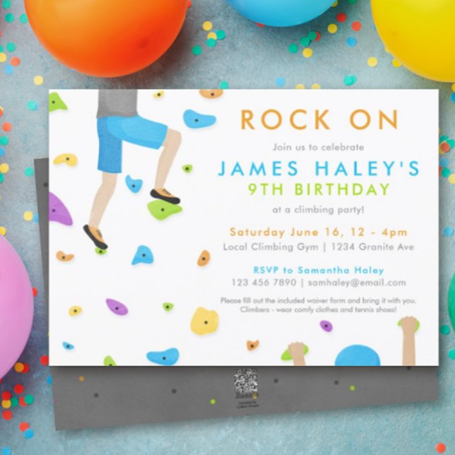 Escalade rock Invitation de fête d'anniversaire -  (Créateur téléchargé)