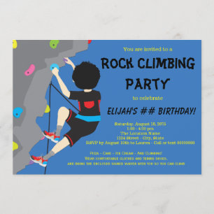Escalade Rock Invitations de fête d'anniversaire