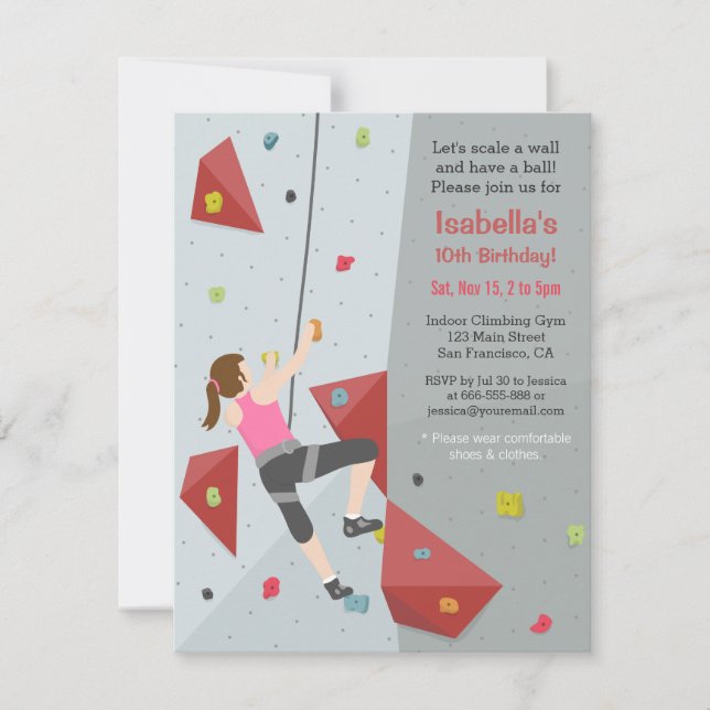 Escalade rock moderne Invitations d'anniversaire (Devant)