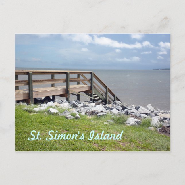 Escalier en bois vers l'eau Carte postale (Devant)