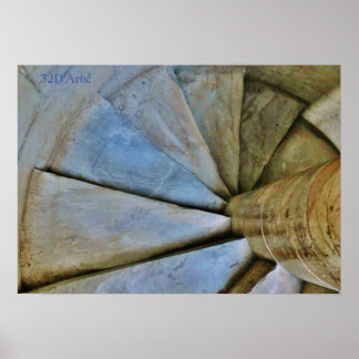 Escalier en spirale de tour incliné, Impression de