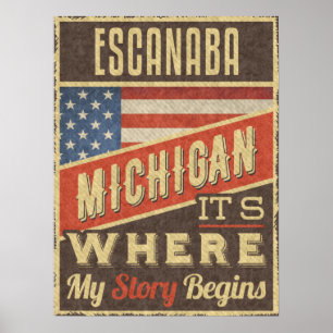 Escanaba Michigan Poster