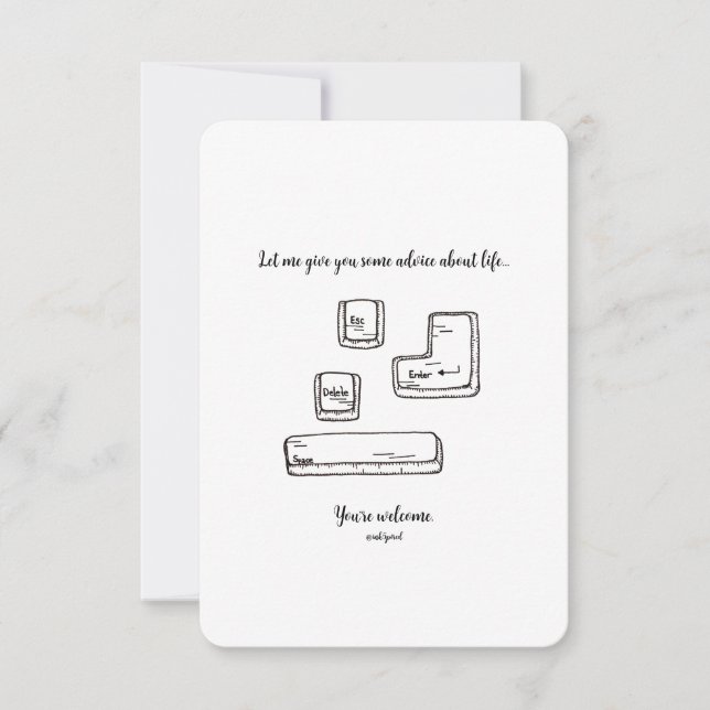 Escape, Delete, Enter, Space - Flat Card (Front)