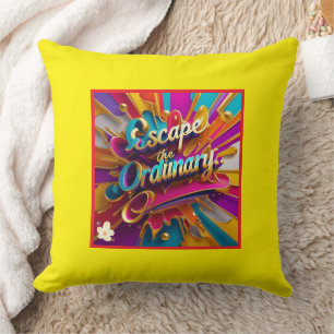 "Escape, Explore, Evolve" Throw Pillow