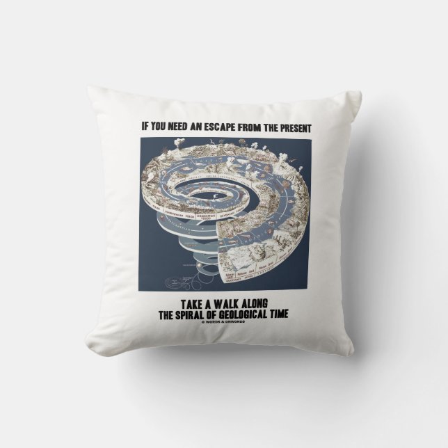 Escape From Present Walk Along Geological Time Throw Pillow (Front)