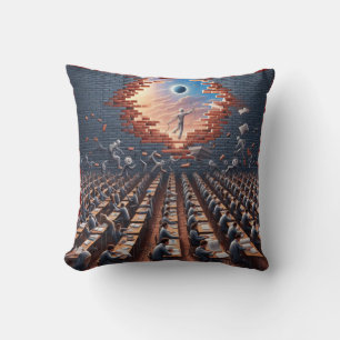 Escape from the Matrix: Surreal Exam Room Throw Pillow