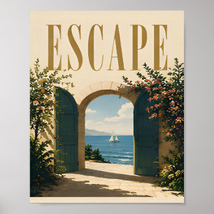 Escape Luxury Coastal Editorial Graphic  Poster