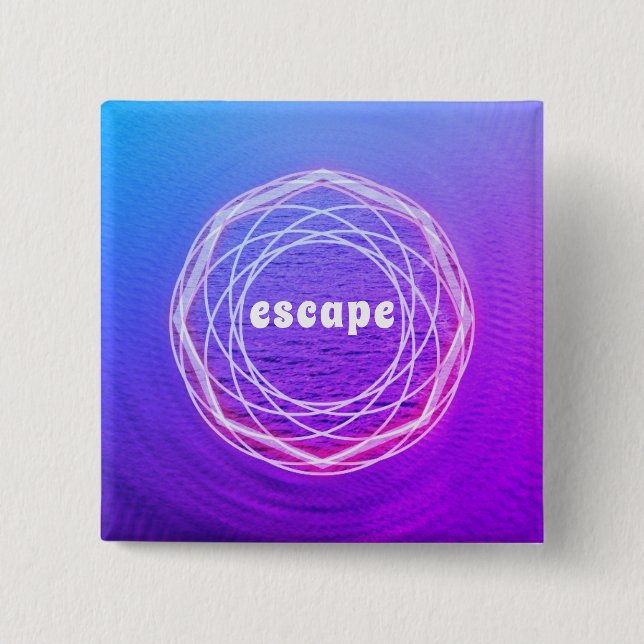 Escape Portal in Pink, Purple and Blue 2 Inch Square Button (Front)