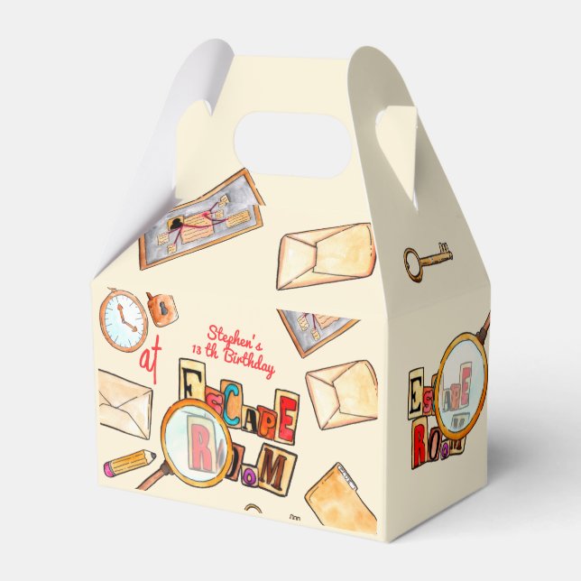 Escape room birthday favor box (Front Side)