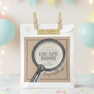 Escape room birthday party favour bag