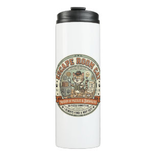 Escape Room Cat Escape Room Cat Vintage Vector Art Thermal Tumbler