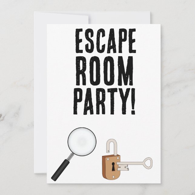 ESCAPE ROOM CUSTOM PARTY Invitations (Front)