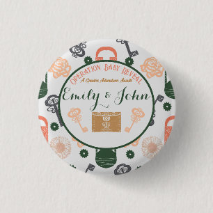 Escape Room Gender Reveal Baby Shower 1 Inch Round Button