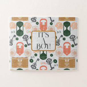 Escape Room Gender Reveal Baby Shower Boy Jigsaw Puzzle