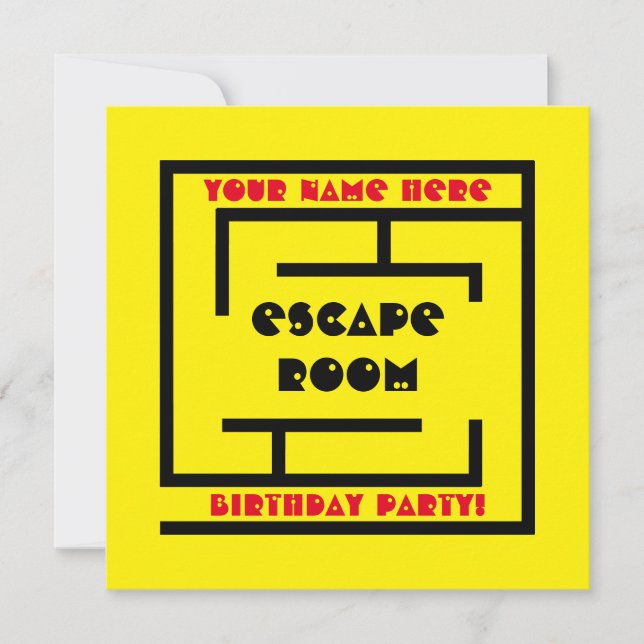 Escape Room labyrinthe invitations à la fête d'ann (Devant)