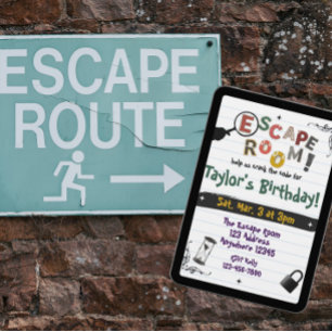 Escape Room Letter Birthday Invitation