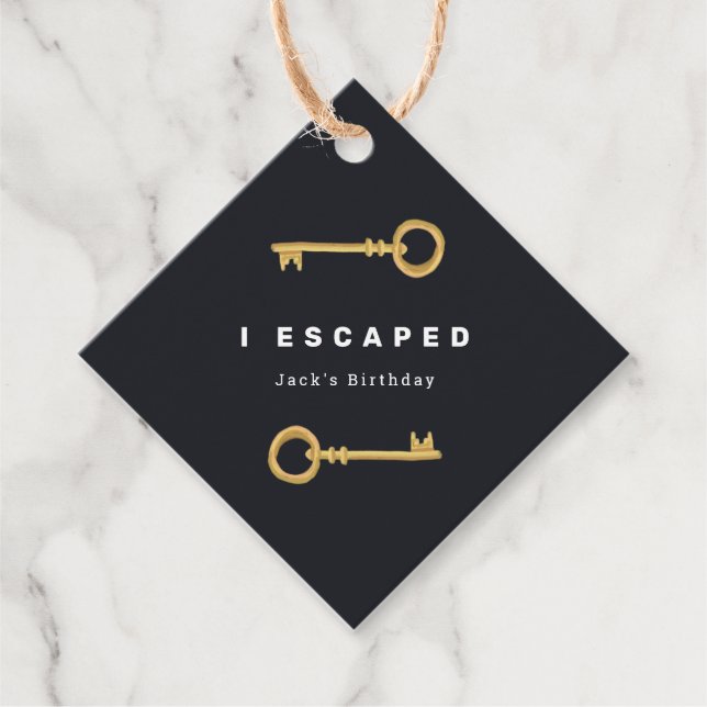Escape Room Party Favour Tags (Front)
