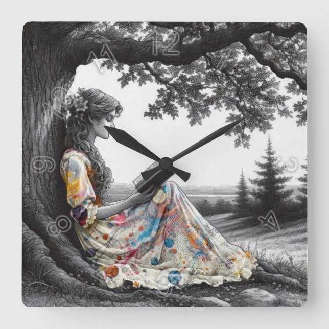 Escape Square Wall Clock (Front)