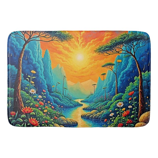 Escape to Nature Art Design Bath Mat (Front)